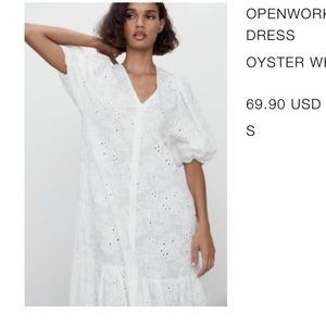 Zara open embroidered dress